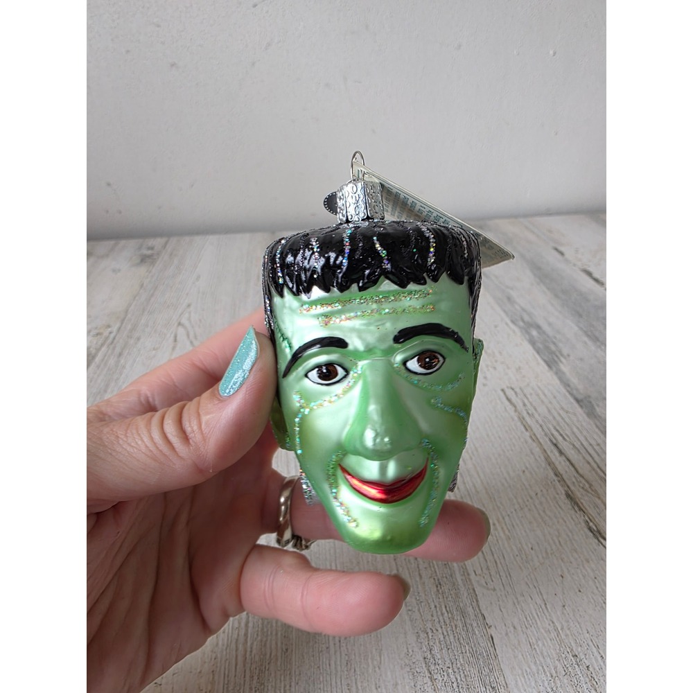 Vintage OWC old world Frankenstein last litter ornament Green Halloween decor